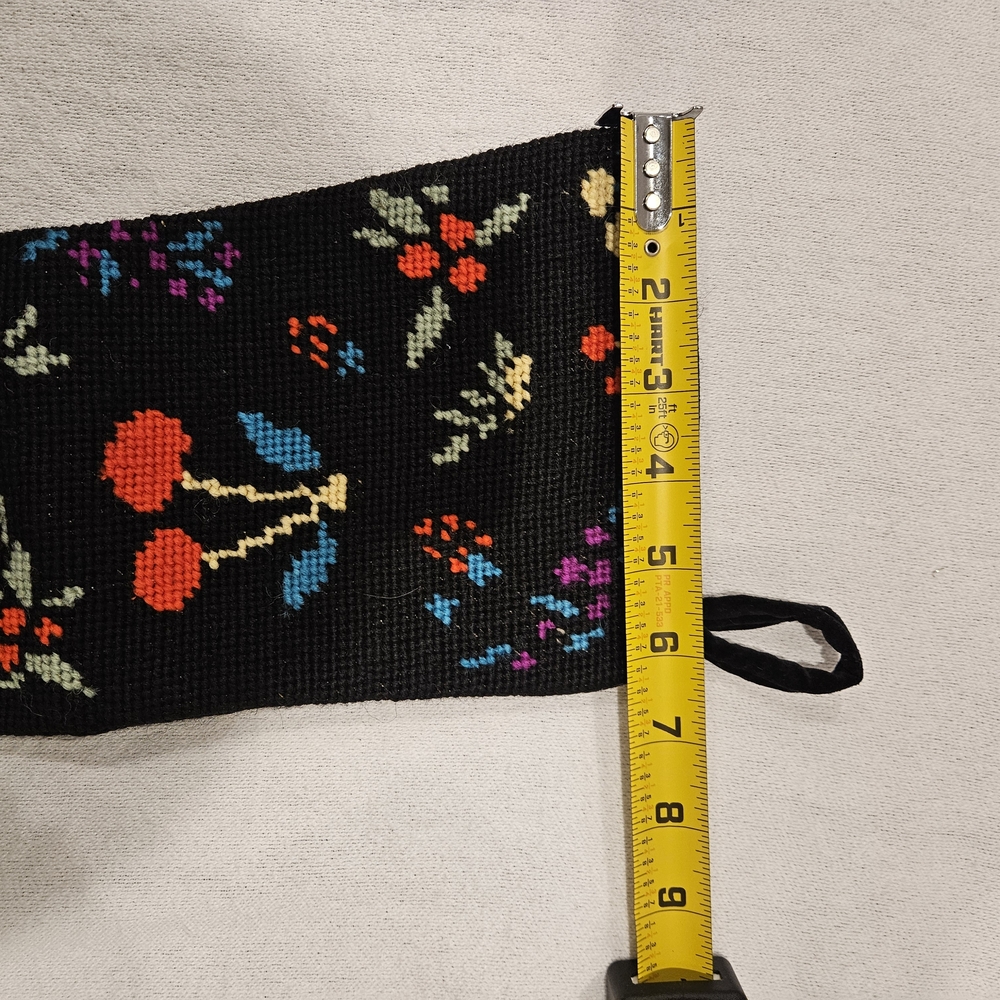 Black Holiday Fruit Needlepoint Stocking Pair - Picture 4 of 7